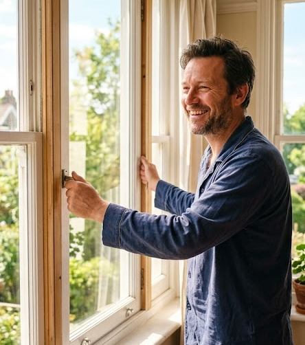 Ritual de dimineață sănătos — lumină naturală și energie pozitivă